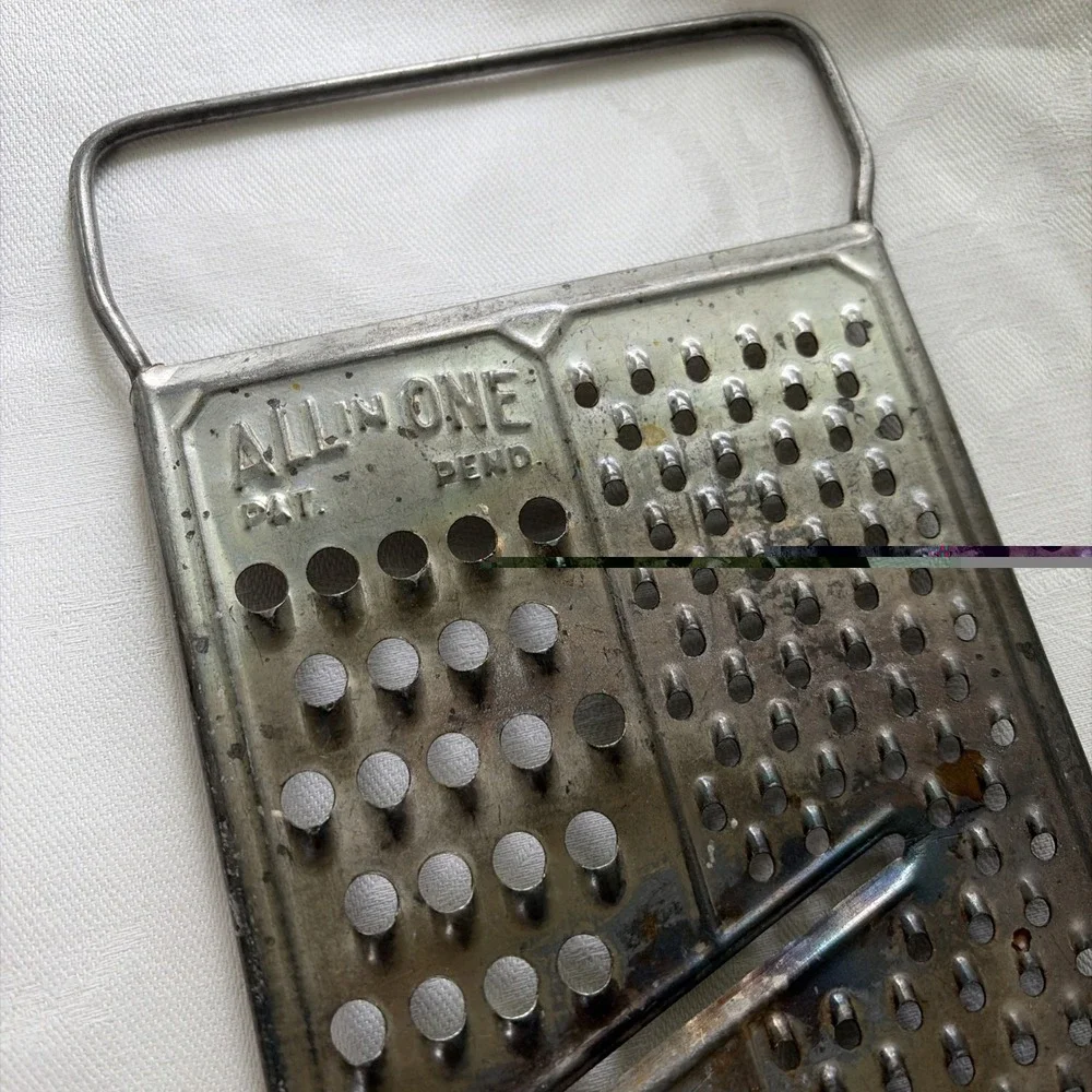 Grater Vintage All In One Brand Metal Flat Cheese Vegetable Grater Rustic